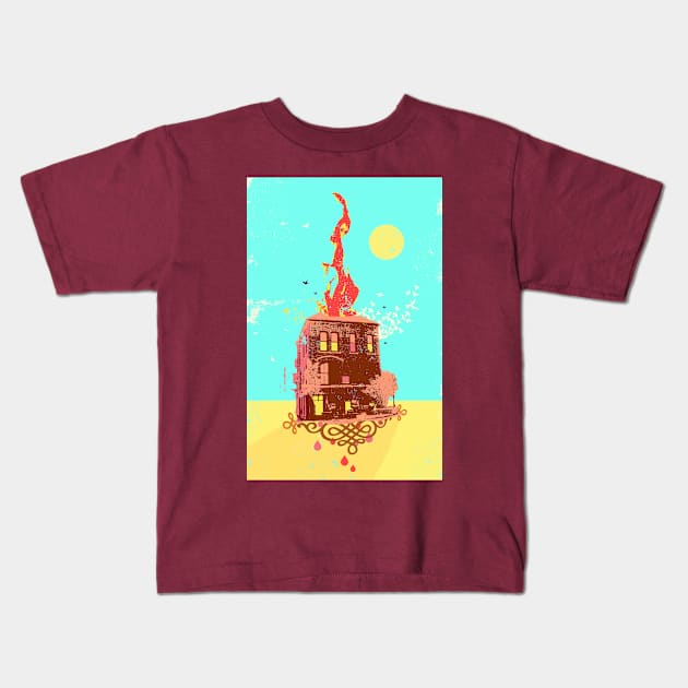 FIRE HOUSE Kids T-Shirt by Showdeer